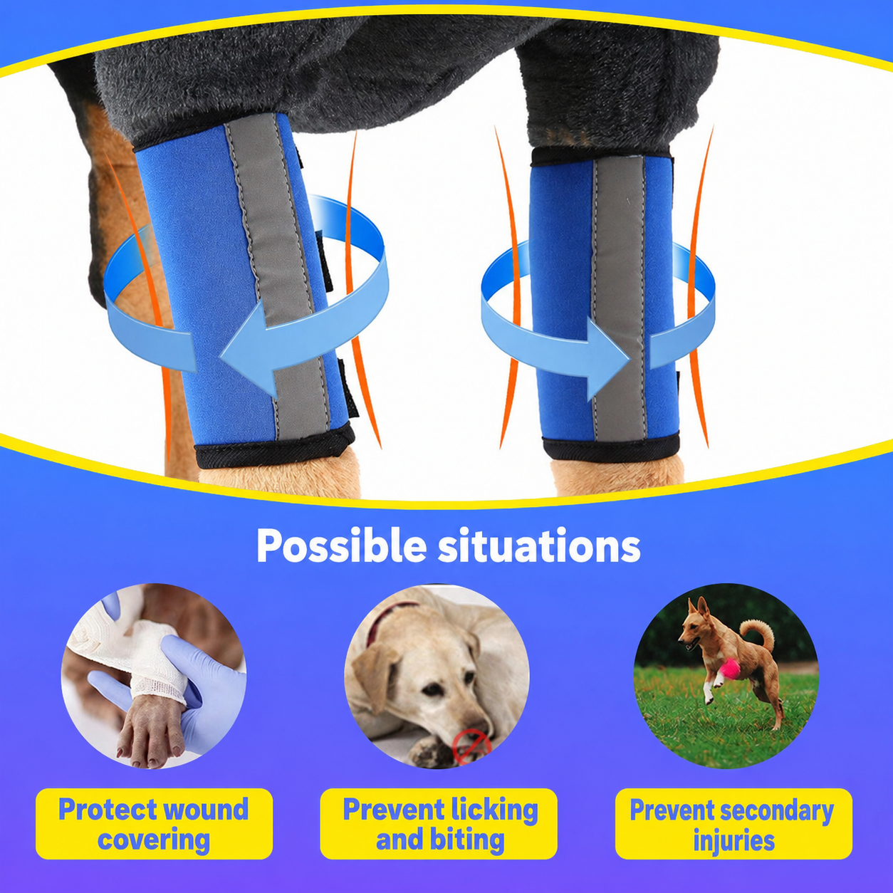 UTONPET Pet Double Front Leg Knee Protector, Recovery Support Brace for Injured Medium Large Dogs