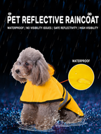 UTONPET Reflective Pet Raincoat, Waterproof Easy On Rain Jacket for Dogs & Cats, Clear Visibility Lightweight Outdoor Rain Poncho