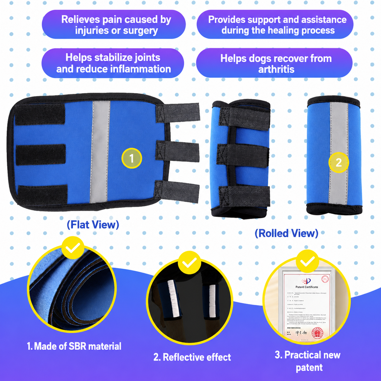 UTONPET Pet Double Front Leg Knee Protector, Recovery Support Brace for Injured Medium Large Dogs