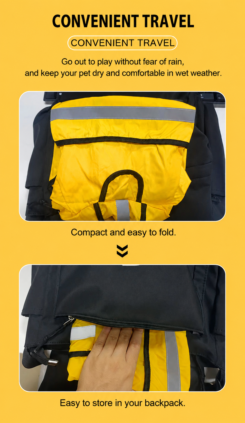 UTONPET Reflective Pet Raincoat, Waterproof Easy On Rain Jacket for Dogs & Cats, Clear Visibility Lightweight Outdoor Rain Poncho