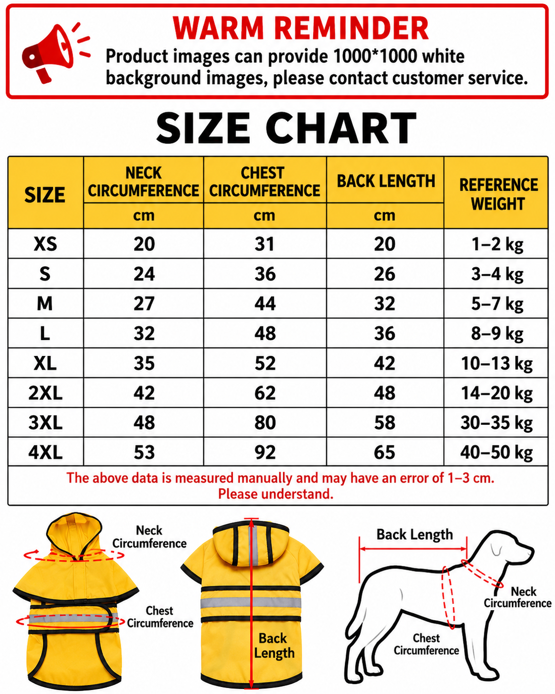 UTONPET Reflective Pet Raincoat, Waterproof Easy On Rain Jacket for Dogs & Cats, Clear Visibility Lightweight Outdoor Rain Poncho